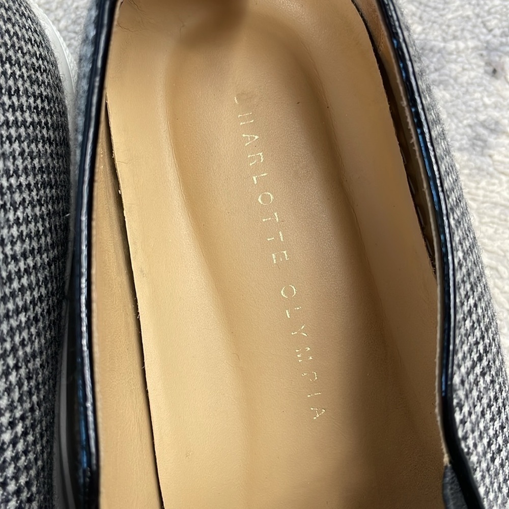 Charlotte Olympia Alex Houndstooth Broken Heart Platform Sneakers Slip On - Picture 7 of 10